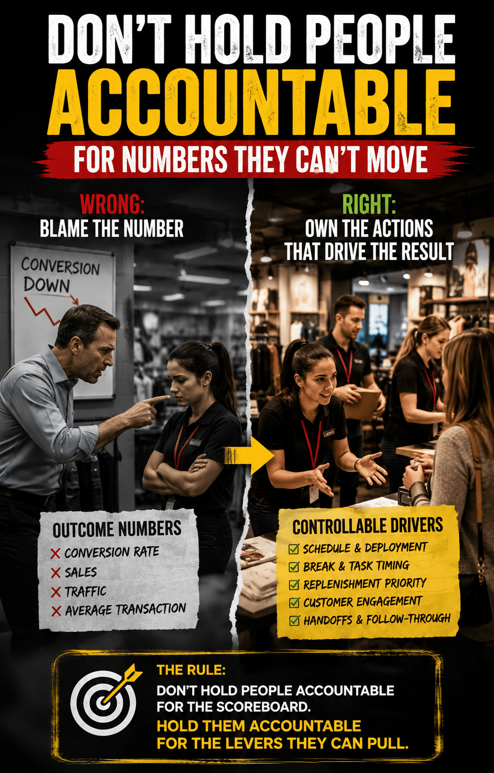 Don't hold people accountable for the number until you've identified the action underneath it.