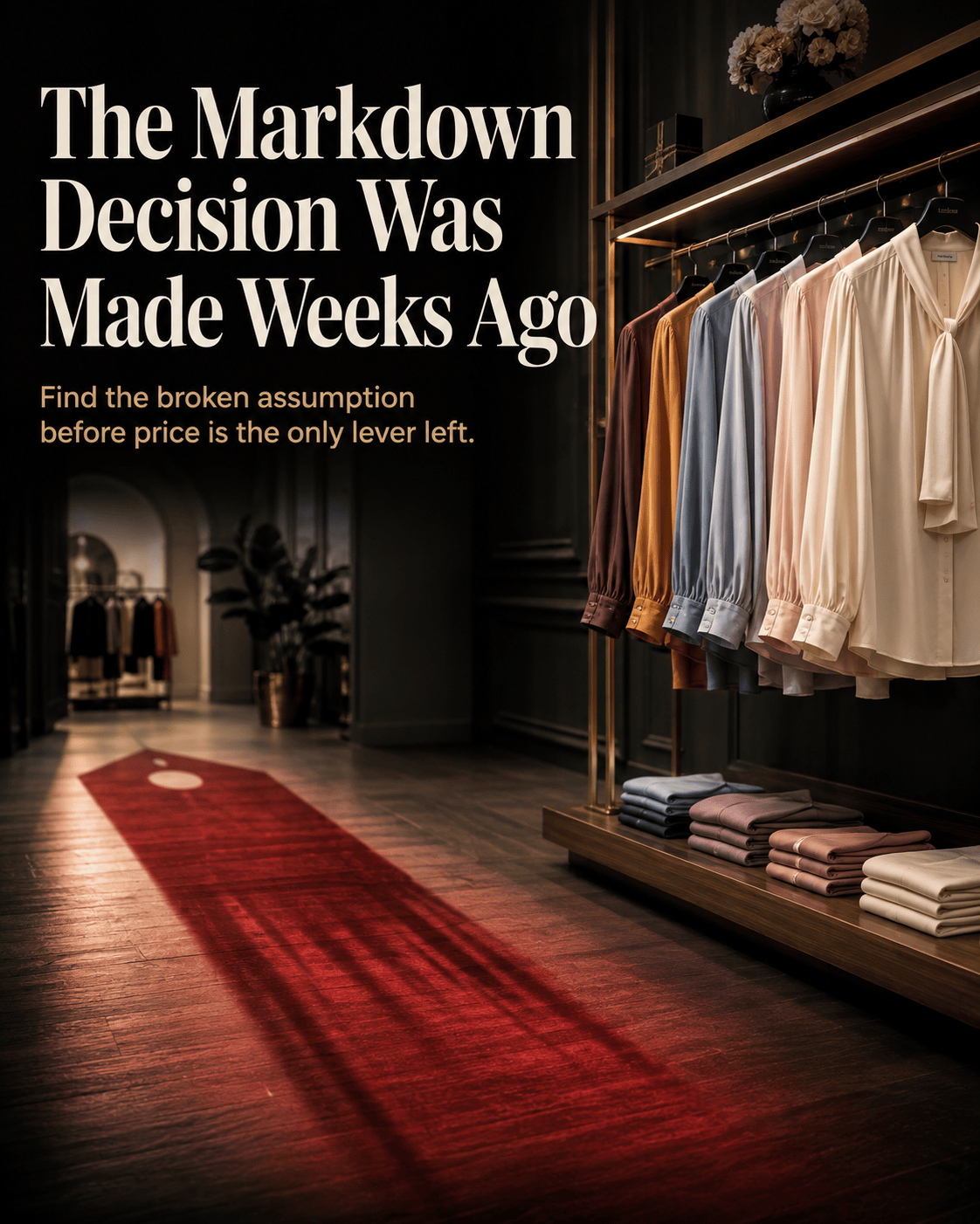 Diagnosis: This category is drifting toward a markdown, but a blanket 20% markdown looks premature